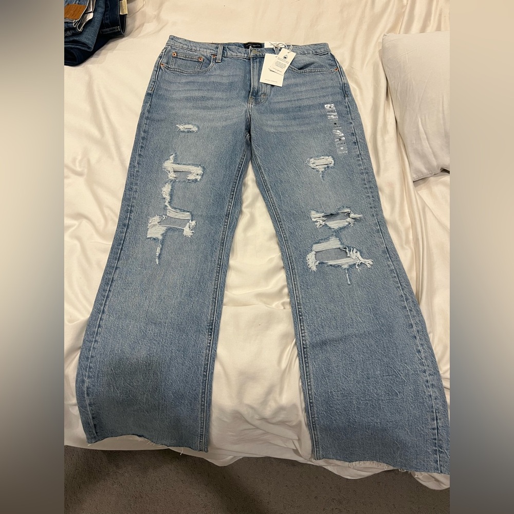 Lucky Brand Distressed Light Blue Mid Rise Flare Jeans